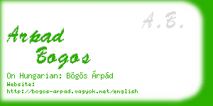arpad bogos business card