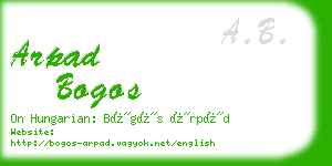 arpad bogos business card